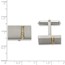 Titanium Brushed Yellow IP-plated CZs Rectangular Cuff Links