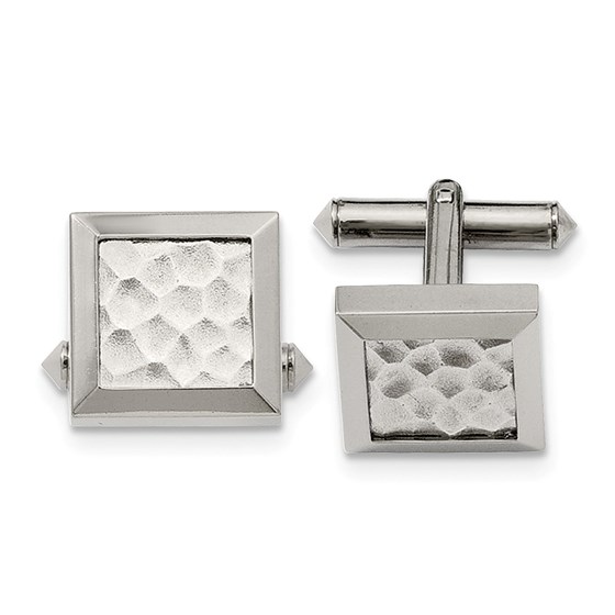 Titanium Hammered Cuff Links