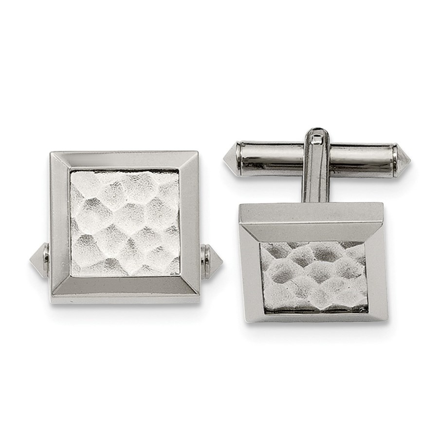 Titanium Hammered Cuff Links