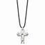 Titanium Leather Cord Cross 18in Necklace - 18 in.