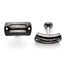 Titanium/SS Black Polished w/Cable Inlay Cuff Links
