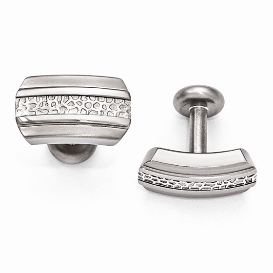 Titanium & Sterling Silver Brushed & Polished Cuff Links Titanium & Sterling Silver Brushed & Polished Cuff Links