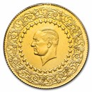 Turkey Gold 100 Atatürk Kurush Monnaie de Luxe (Random) Cleaned