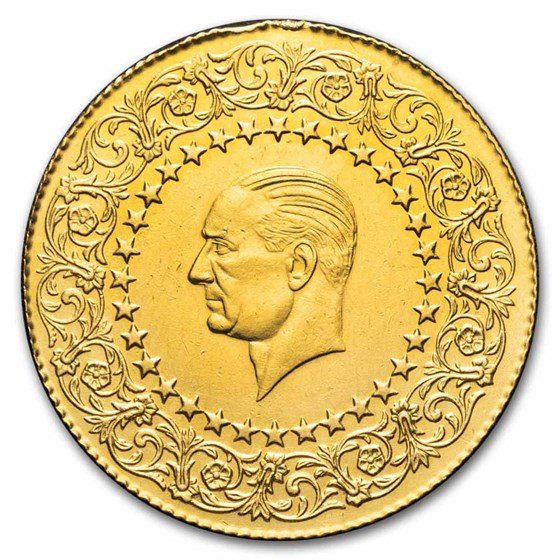 Turkey Gold 100 Atatürk Kurush Monnaie de Luxe (Random) Cleaned Turkey Gold 100 Atatürk Kurush Monnaie de Luxe (Random) Cleaned