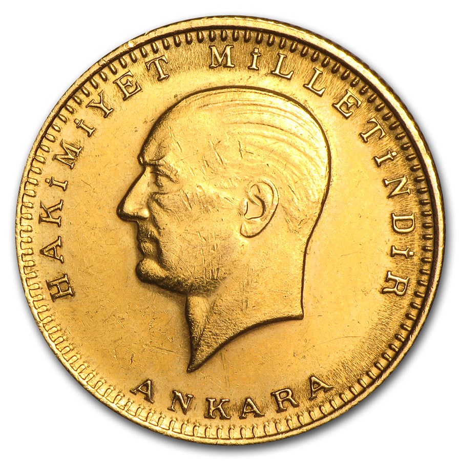Turkey Gold 100 Atatürk Kurush (Random) Avg Circ