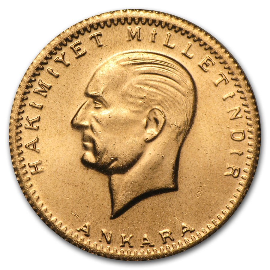 Turkey Gold 100 Kurush Ataturk BU (1923-1999)