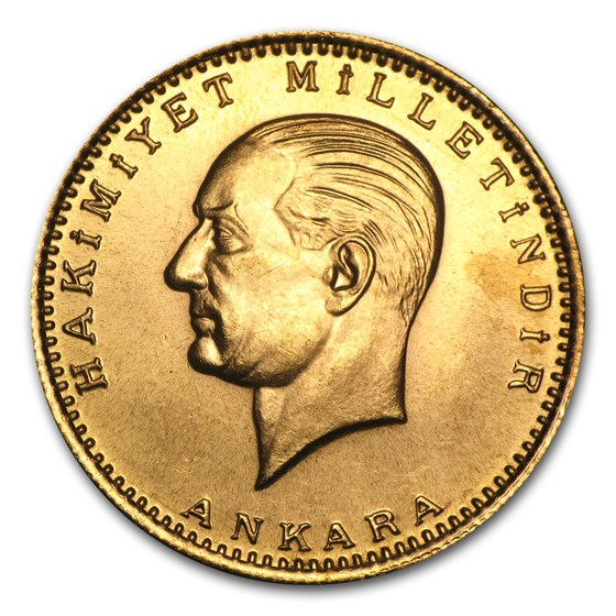 Turkey Gold 500 Atatürk Kurush (Random) AU Turkey Gold 500 Atatürk Kurush (Random) AU