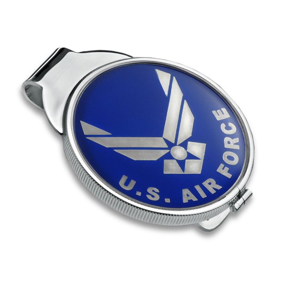 U.S. Air Force Enameled Silver Round - Money Clip (Silvertone)