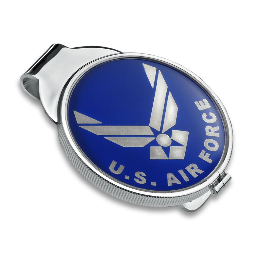 U.S. Air Force Enameled Silver Round - Money Clip (Silvertone)