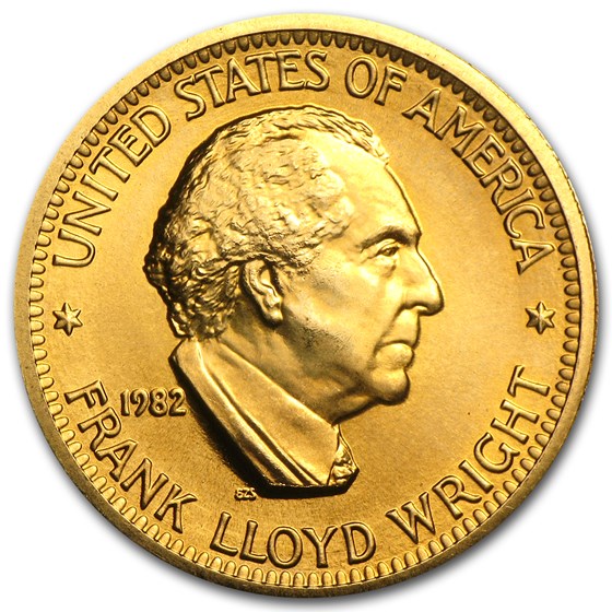 U.S. Mint 1/2 oz Gold Commemorative Arts Medal Frank Lloyd Wright