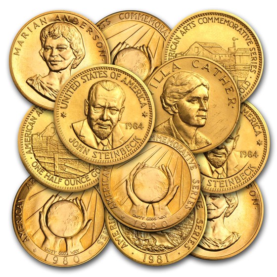 U.S. Mint 1/2 oz Gold Commemorative Arts Medal (Random)