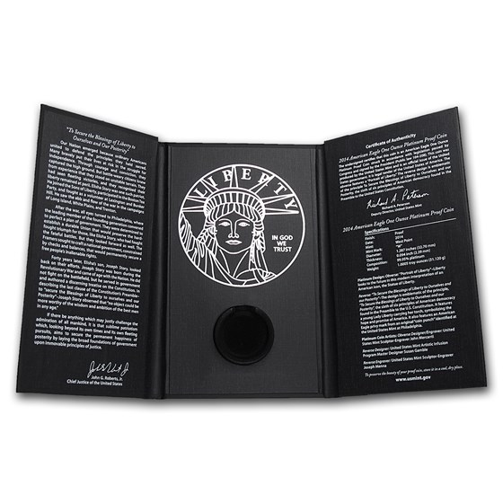 U.S. Mint Box - 2014 1 oz Platinum Eagle Proof Preamble Coin U.S. Mint Box - 2014 1 oz Platinum Eagle Proof Preamble Coin