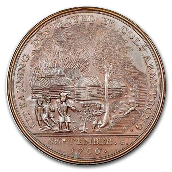 Undated Kittaning Destroyed Medal MS-65 BN NGC Undated Kittaning Destroyed Medal MS-65 BN NGC