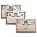 Union Pacific Corporation Stock Certificate - Set of 3
