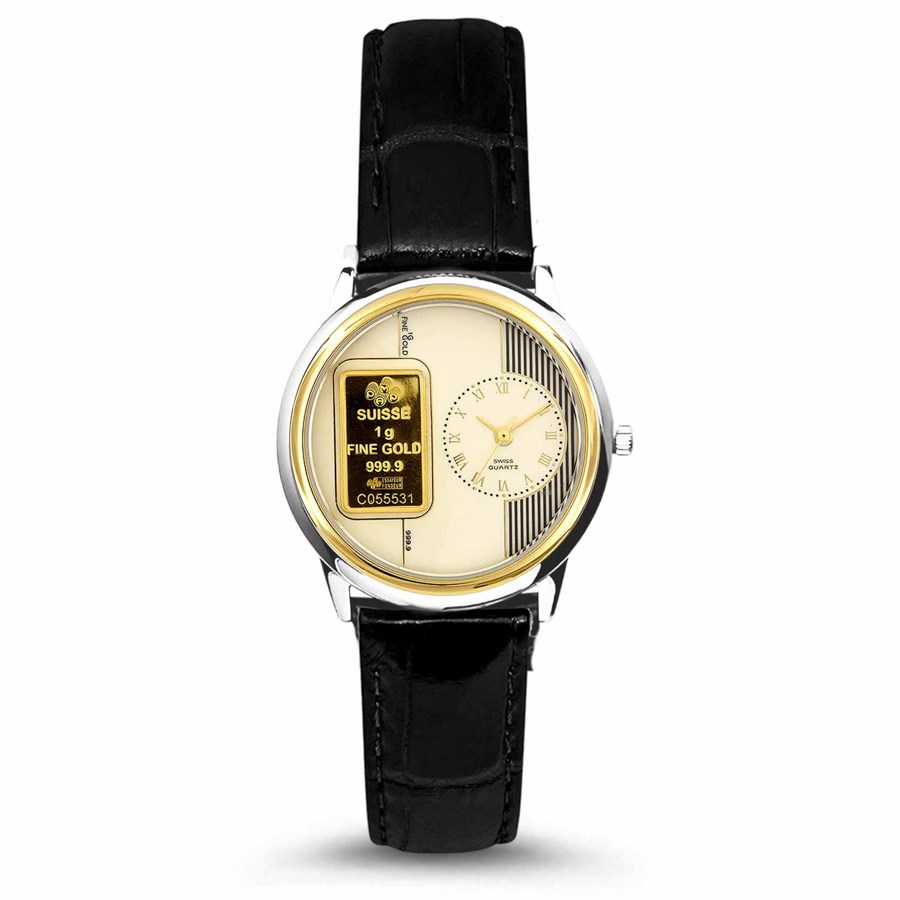Unisex 1 gram Gold PAMP Suisse Gold Tone Watch With Light Face