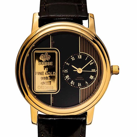 Unisex 1 gram Gold Pamp Suisse Gold Tone Watch Unisex 1 gram Gold Pamp Suisse Gold Tone Watch