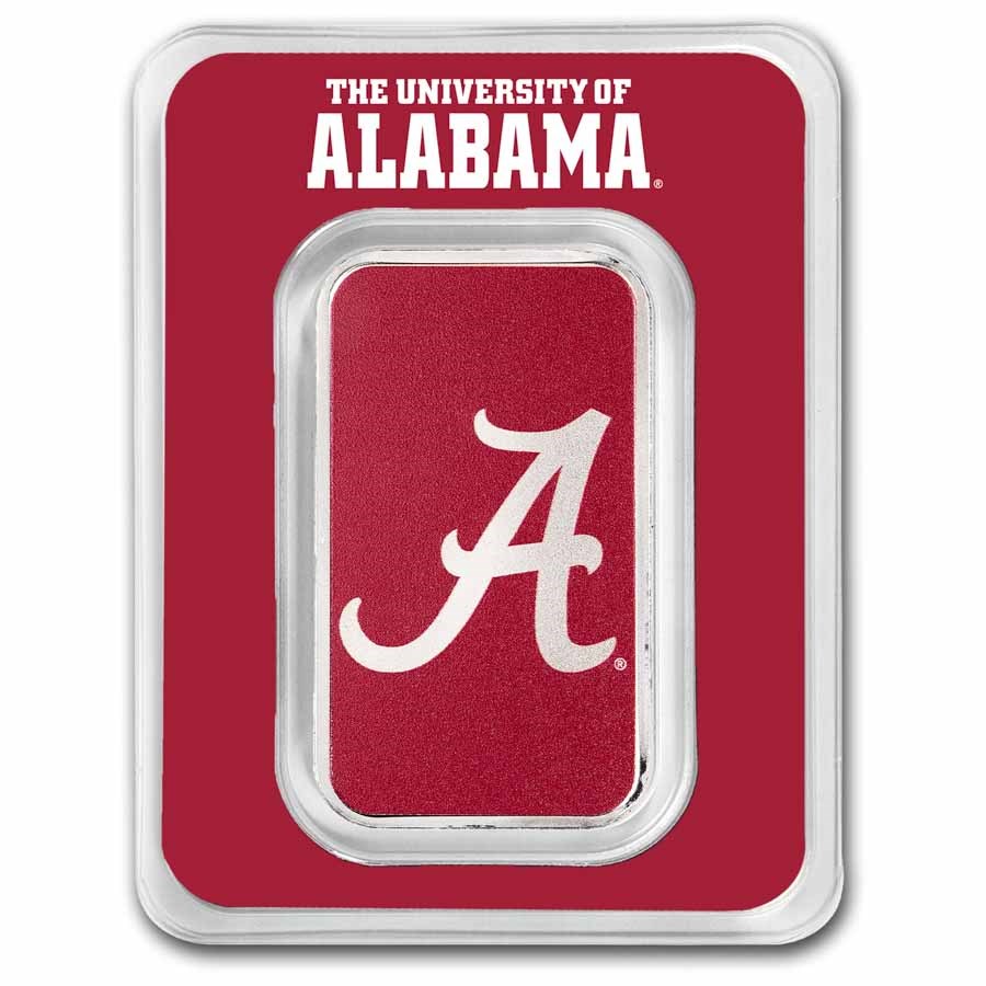University of Alabama 1 oz Silver Colorized Bar (in TEP)