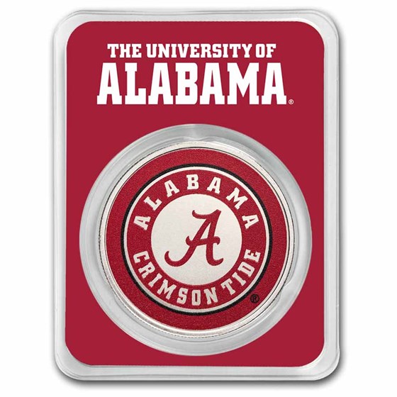 University of Alabama 1 oz Silver Colorized Round (in TEP) University of Alabama 1 oz Silver Colorized Round (in TEP)