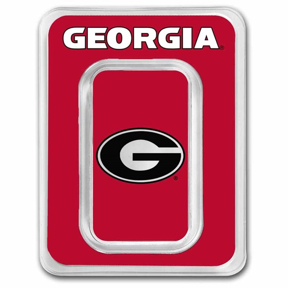 University of Georgia 1 oz Silver Colorized Bar (in TEP)