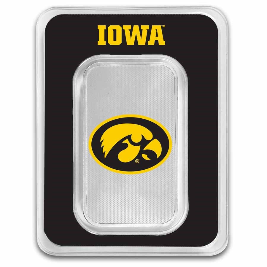 University of Iowa 1 oz Silver Colorized Bar (in TEP)
