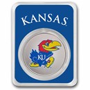 University of Kansas 1 oz Silver Colorized Round (in TEP)