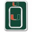 University of Miami 1 oz Silver Colorized Bar (in TEP)