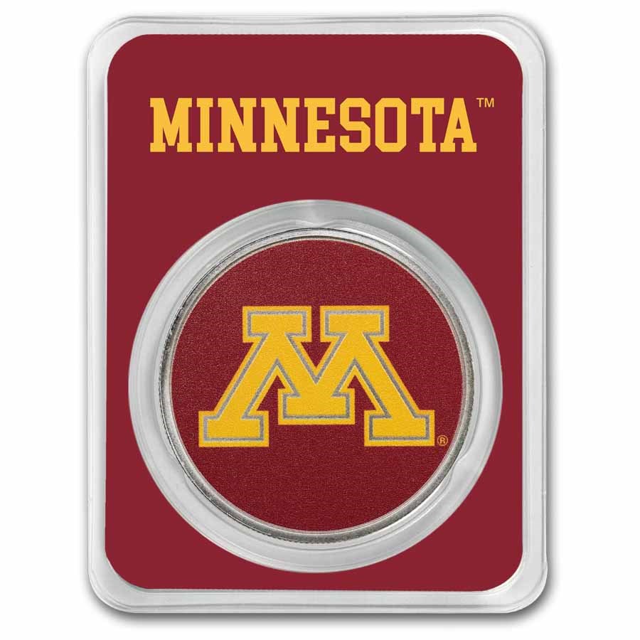 University of Minnesota 1 oz Silver Colorized Round (in TEP)