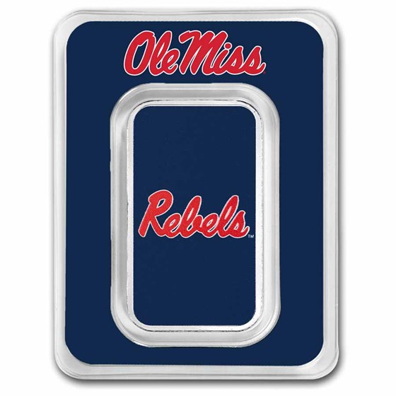 University of Mississippi 1 oz Silver Colorized Bar (in TEP)