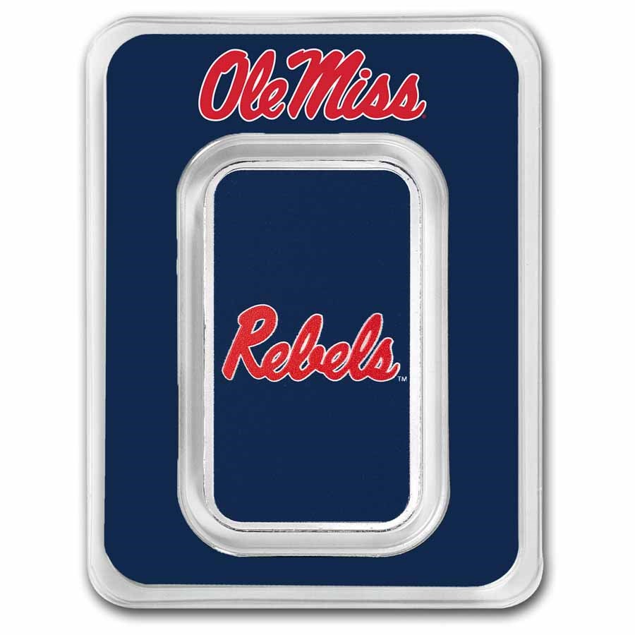 University of Mississippi 1 oz Silver Colorized Bar (in TEP)