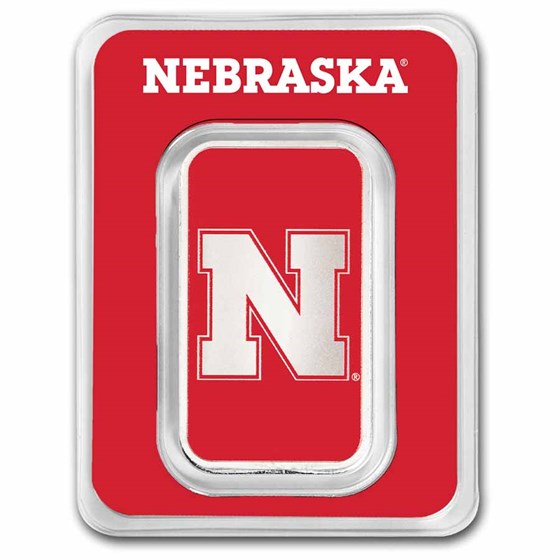 University of Nebraska 1 oz Silver Colorized Bar (in TEP) University of Nebraska 1 oz Silver Colorized Bar (in TEP)