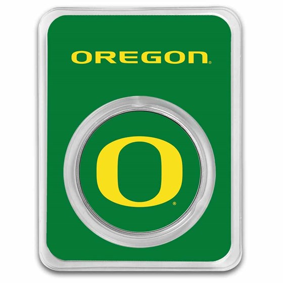 University of Oregon 1 oz Silver Colorized Round (in TEP)