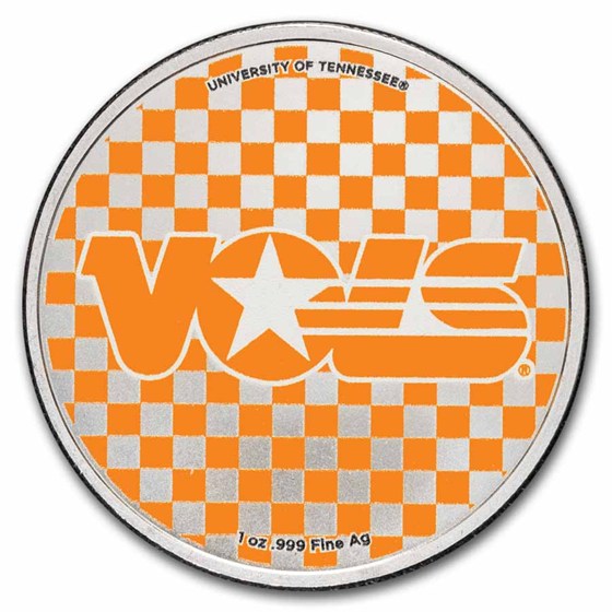 University of Tennessee 1 oz Silver Colorized Round (in TEP)