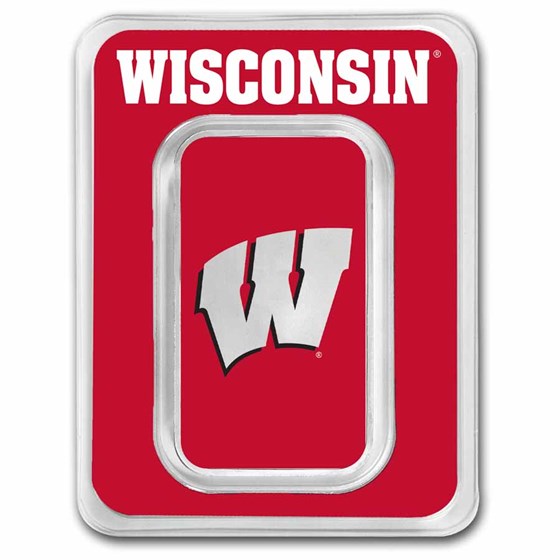 University of Wisconsin 1 oz Silver Colorized Bar (in TEP)