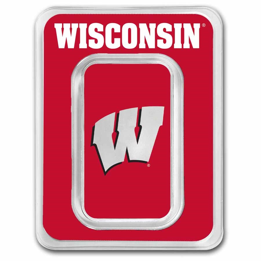 University of Wisconsin 1 oz Silver Colorized Bar (in TEP)