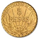Uruguay Gold 5 Pesos AU-BU