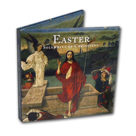 Vatican City Easter 2-Coin + Stamp Set BU