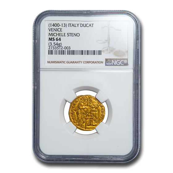 Venetian Republic Gold Ducat Michele Steno (1400-13) MS-64 NGC Venetian Republic Gold Ducat Michele Steno (1400-13) MS-64 NGC
