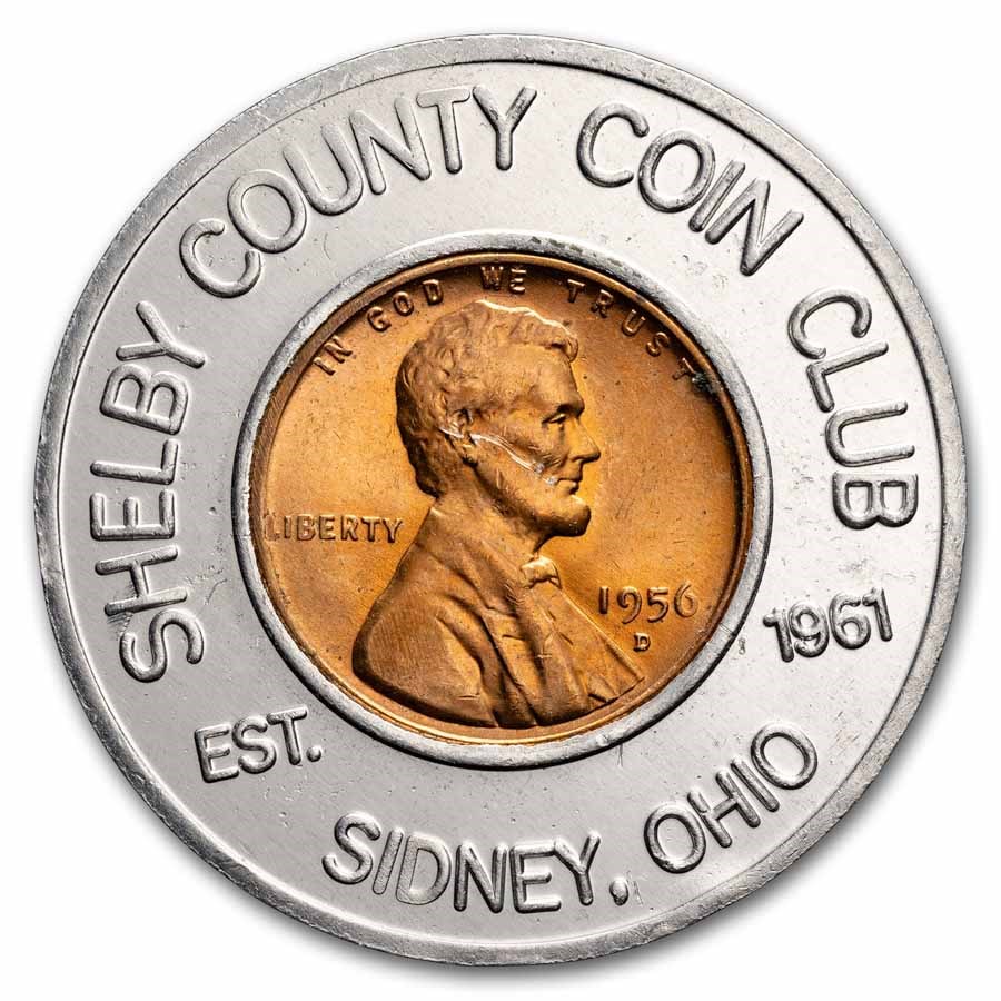 Vintage Lucky Token Encased Wheat Cent (Random Motif)