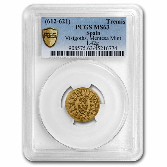 Visigoths Gold Tremissis Sisebut (612-621 AD) MS-63 PCGS