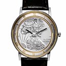 Walking Liberty 1/10 oz Silver Leather Band Watch