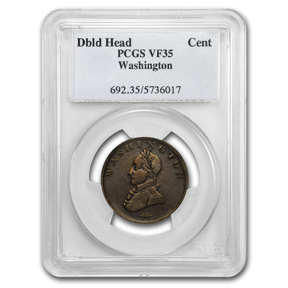 Washington Double Head Military Bust Cent VF-35 PCGS Washington Double Head Military Bust Cent VF-35 PCGS