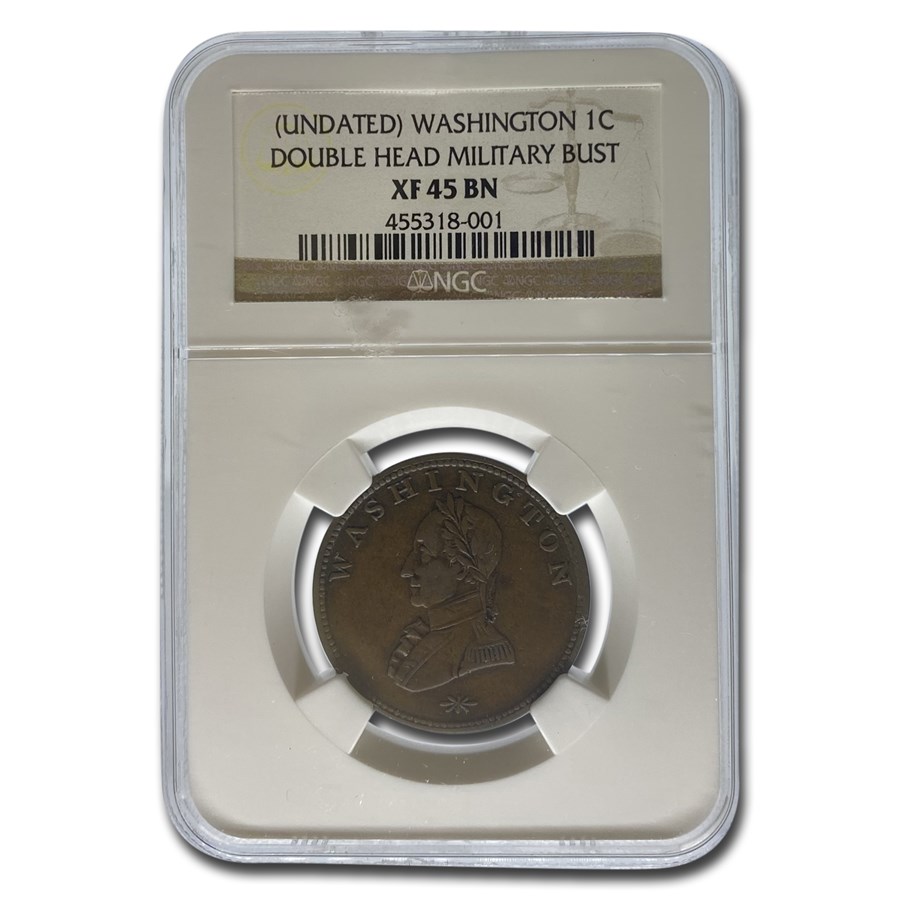 Washington Double Head Military Bust XF-45 NGC (Brown)