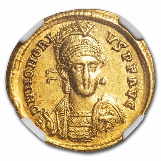 West Rome AV Solidus Honorius (393-423 AD) Ch XF NGC (RIC X 8)