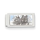 Wolf Portrait Hinged Money Clip