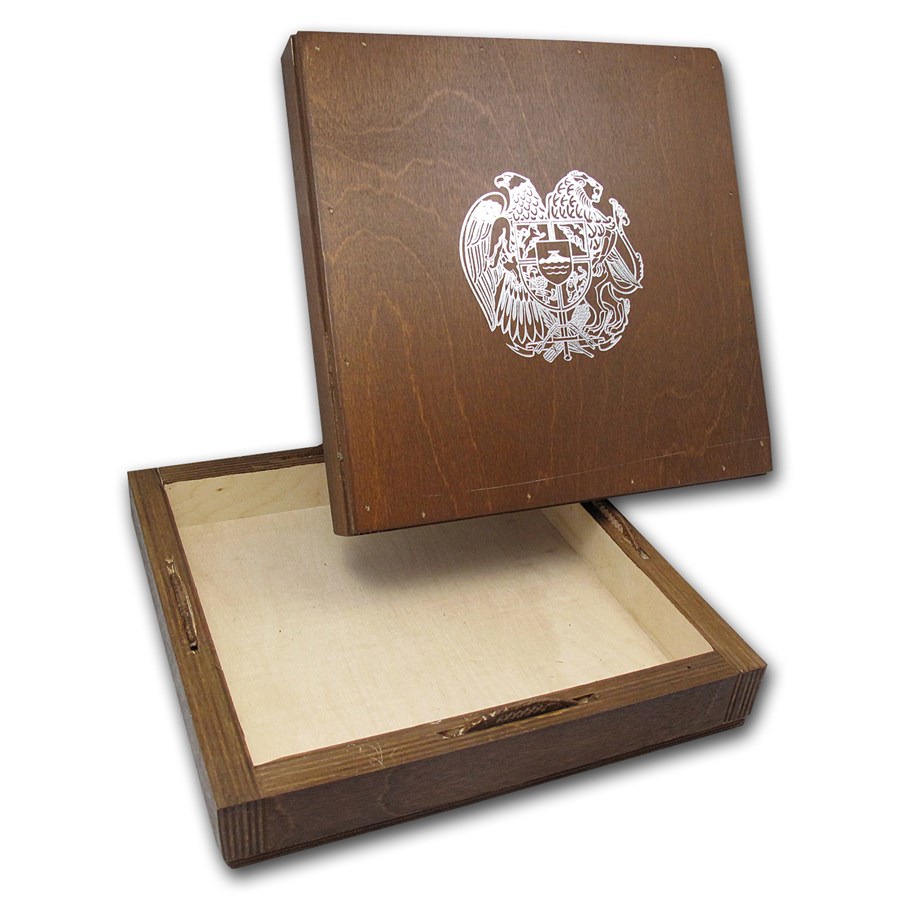 Wood Box- 1 oz Silver Armenia 500 Drams Noah’s Ark 500 (Empty)