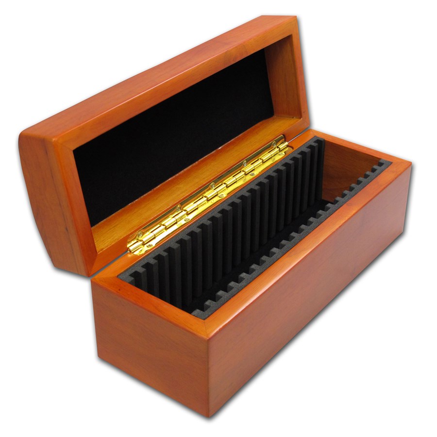 Wooden Slab Cedar Storage Box - Twenty Slabs (PCGS or NGC)