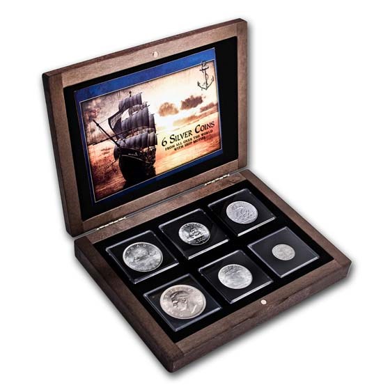 World Ship Silver Collection 6 Coins from Around the World World Ship Silver Collection 6 Coins from Around the World
